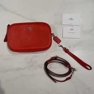 LIKE NEW Coach Kira Crossbody / Wristlet Coral Orange